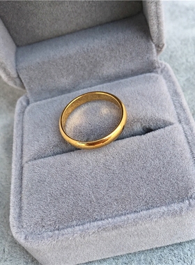 越南沙金光面情侣款戒指仿真黄金