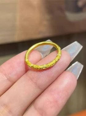 古法传承紫荆花戒指女仿真黄金