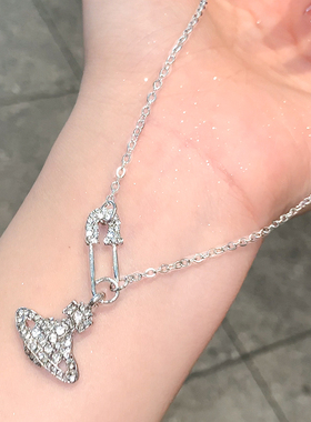 土星别针项链女千禧甜酷风