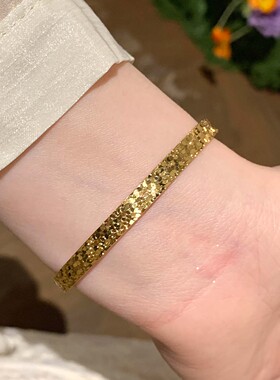 爆闪碎冰冰开口手镯女贵气轻奢感