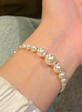 施家大串珠碎银几两手环女气质感