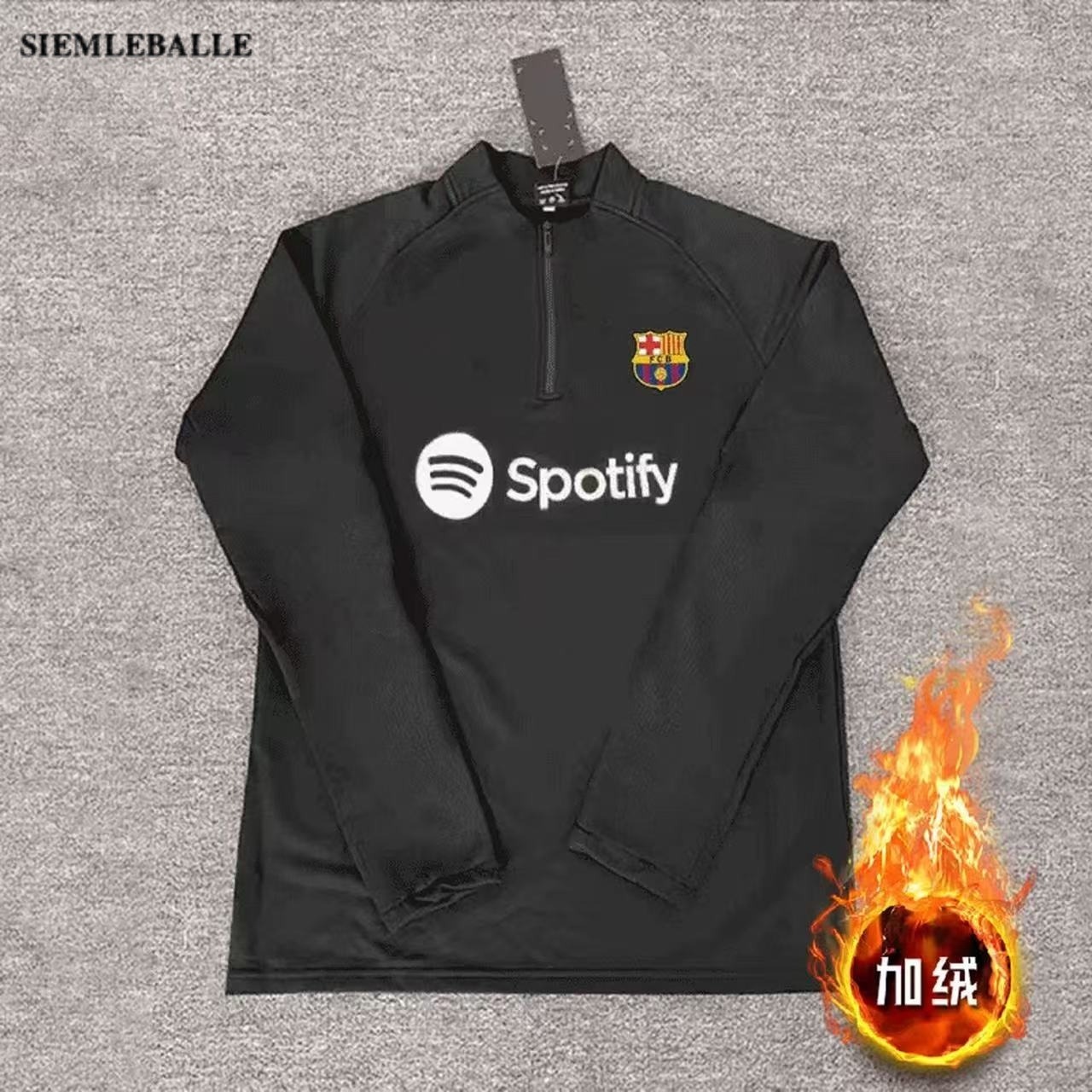 2425巴萨皇马训练服男透气高弹力足球紧身衣运动跑步健身速干长袖 - 图1