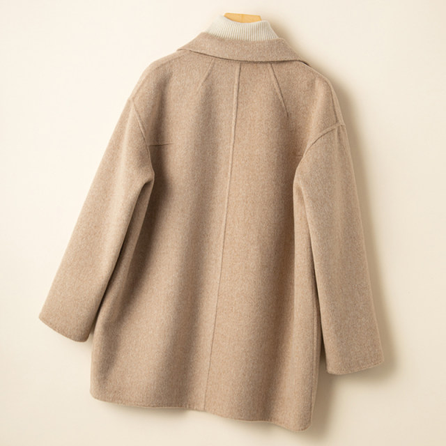 Double-sided cashmere coat wool short loose wide version