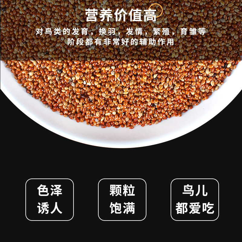 带壳红黍子糜子虎皮牡丹玄凤鹦鹉粮鸟食饲料谷子大黄米非小米250g - 图2
