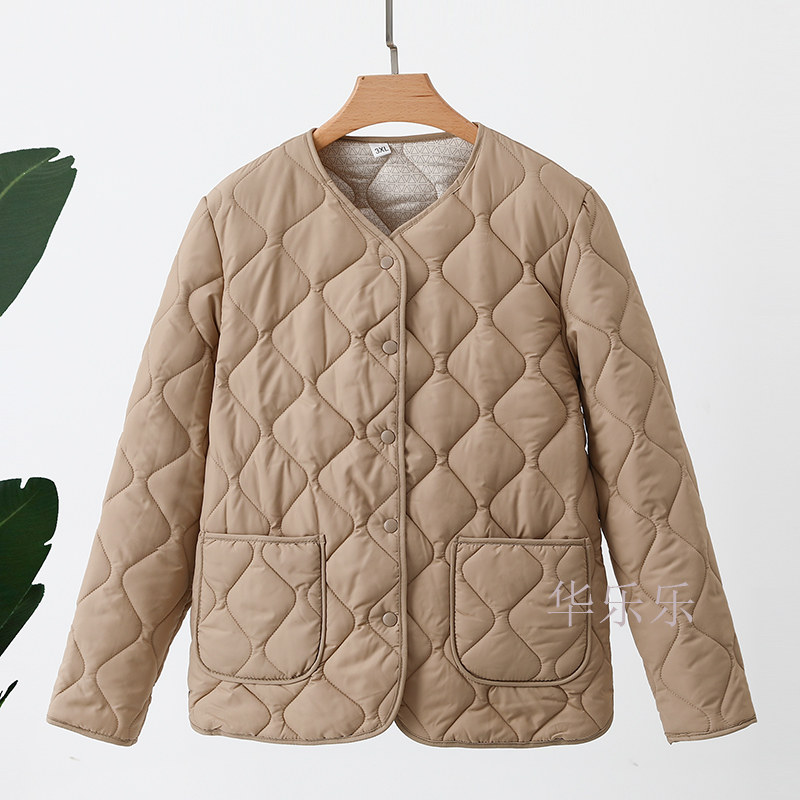 冬季保暖内胆棉衣女士加厚圆领内搭棉袄新款发热夹棉轻薄棉服外套 - 图1