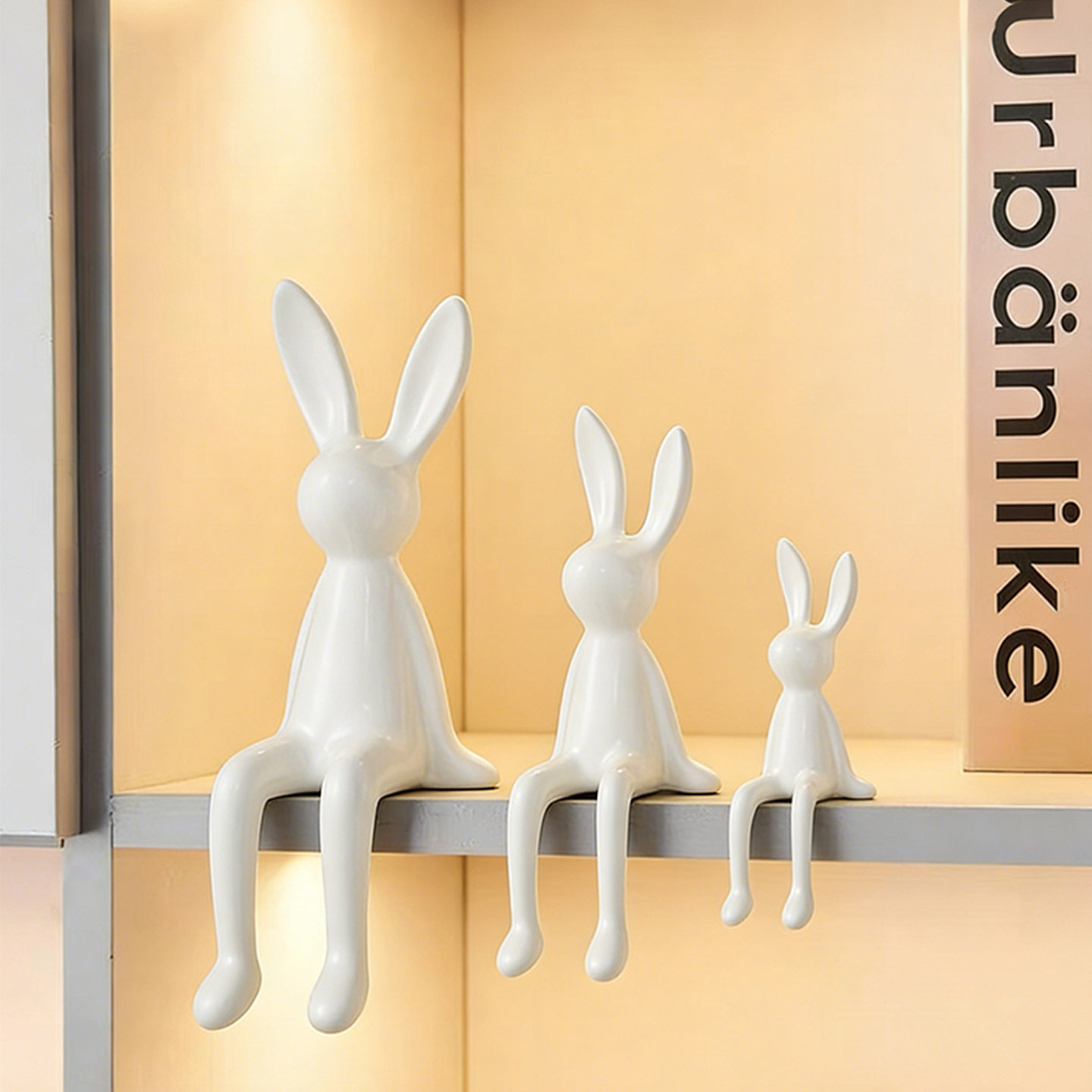 坐姿兔子电视柜装饰摆件轻奢高档客厅酒柜桌面家居高级感小众饰品,淘宝优惠券,粉丝福利购,淘宝优惠卷