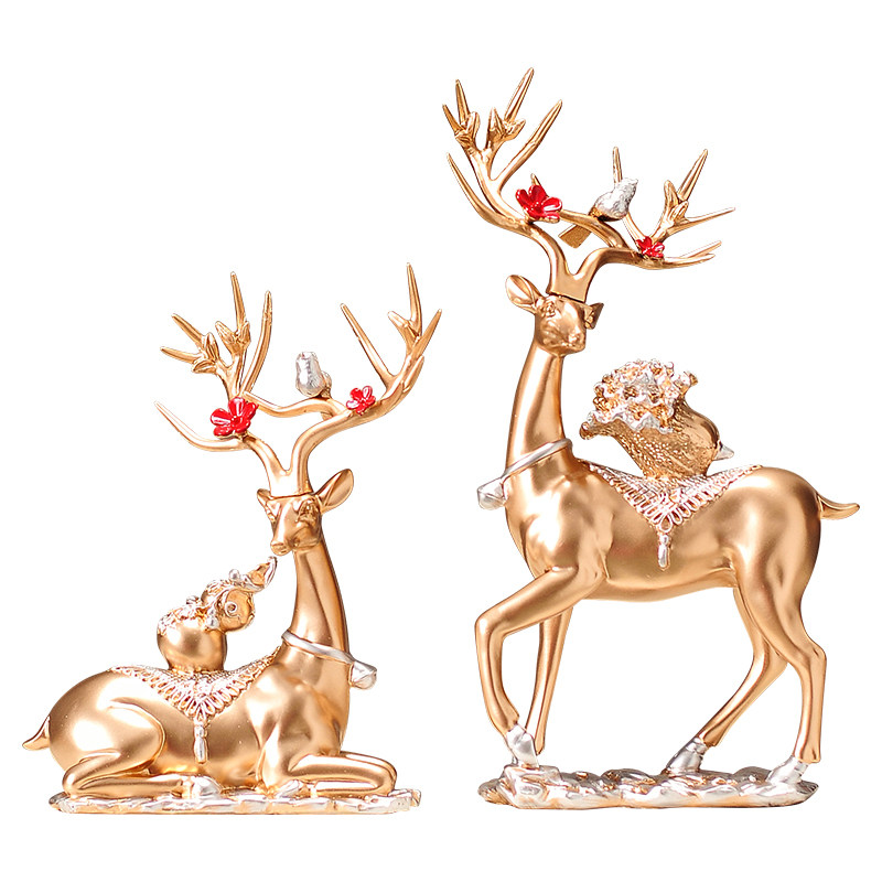 新中式鹿摆件暖居高档轻奢客厅玄关电视柜酒柜装饰品乔迁新居礼品,淘宝优惠券,粉丝福利购,淘宝优惠卷