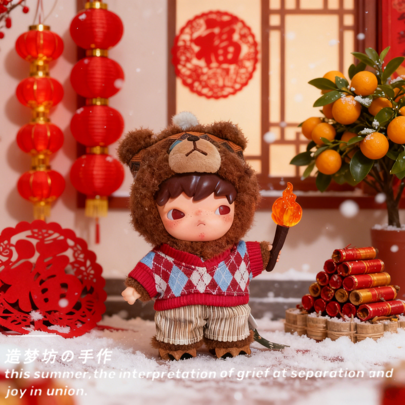 泡泡玛特小野娃衣hirono为喜乐而战新年衣服公路日志挂件帽子配件,淘宝优惠券,粉丝福利购,淘宝优惠卷