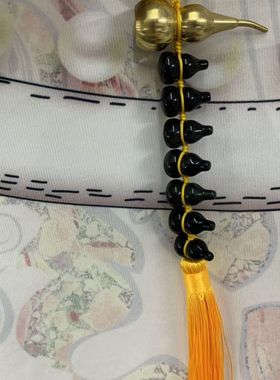 黑葫芦七星葫芦挂件铜葫芦黑石葫芦家居门对门客厅阳台店铺摆件