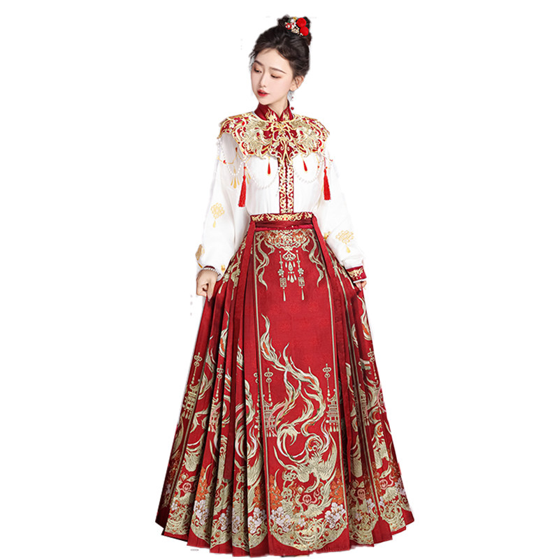 重工刺绣红色马面裙敬酒服2025新款新中式结婚礼服订婚套装婚服女,淘宝优惠券,粉丝福利购,淘宝优惠卷