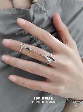 梦核纯银戒指原创小众设计冷淡风链条食指开口戒