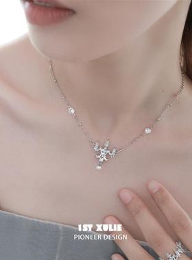 水晶灯纯银项链不掉色原创小众设计冷淡高级甜酷2025新款