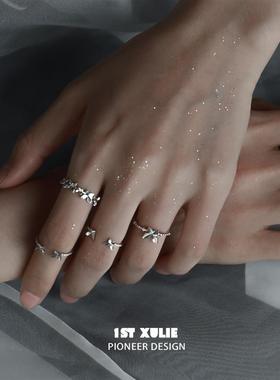 蝶影纯银戒指原创小众设计高级感蝴蝶开口食指戒不掉色