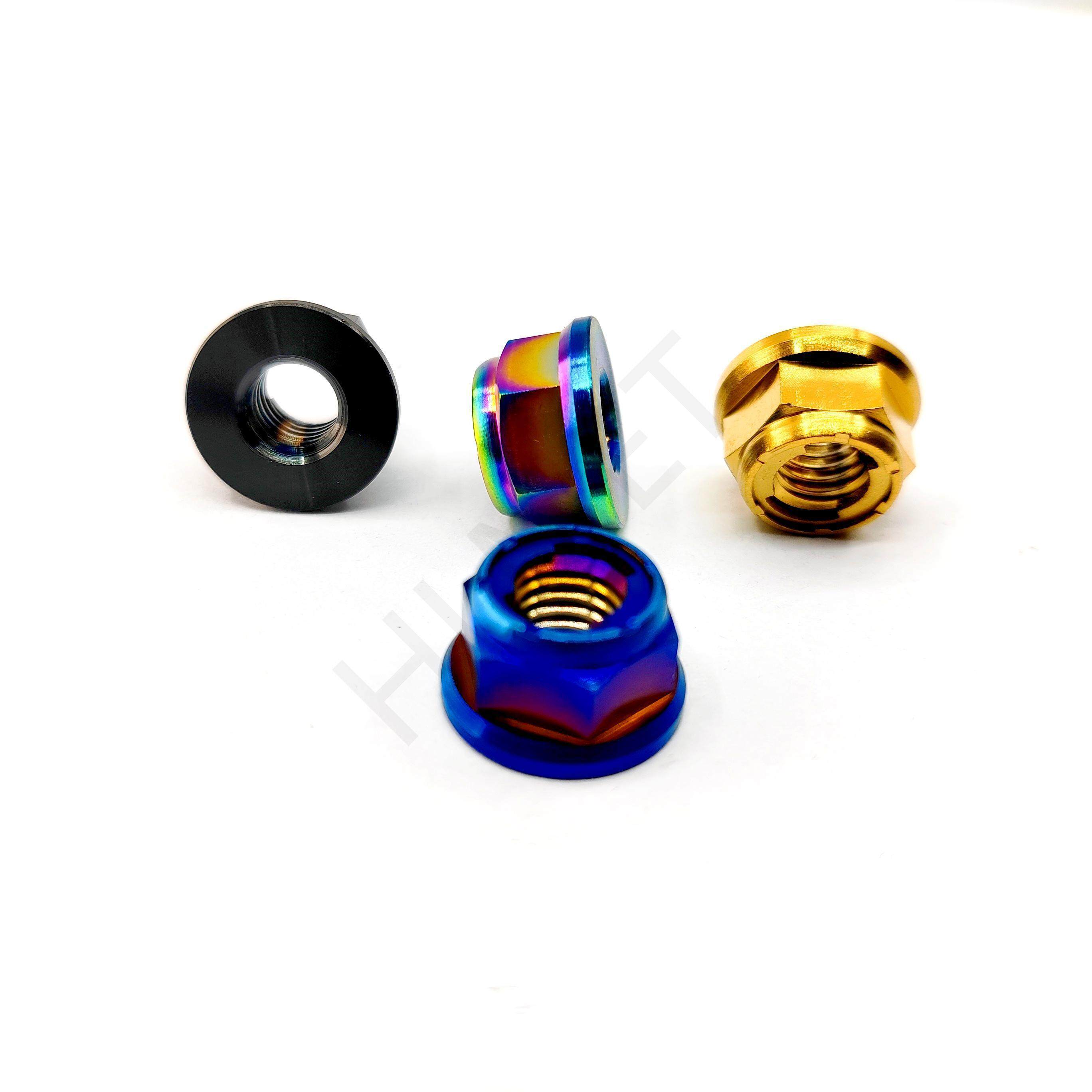 TC4钛合金螺母-六角法兰金属防松-M6/M8/M10x1.25-钛片防松10.9级,淘宝优惠券,粉丝福利购,淘宝优惠卷