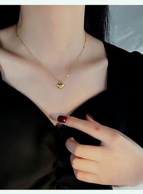 316 Stainless Steel Gold Color Necklace Love Heart Pendant