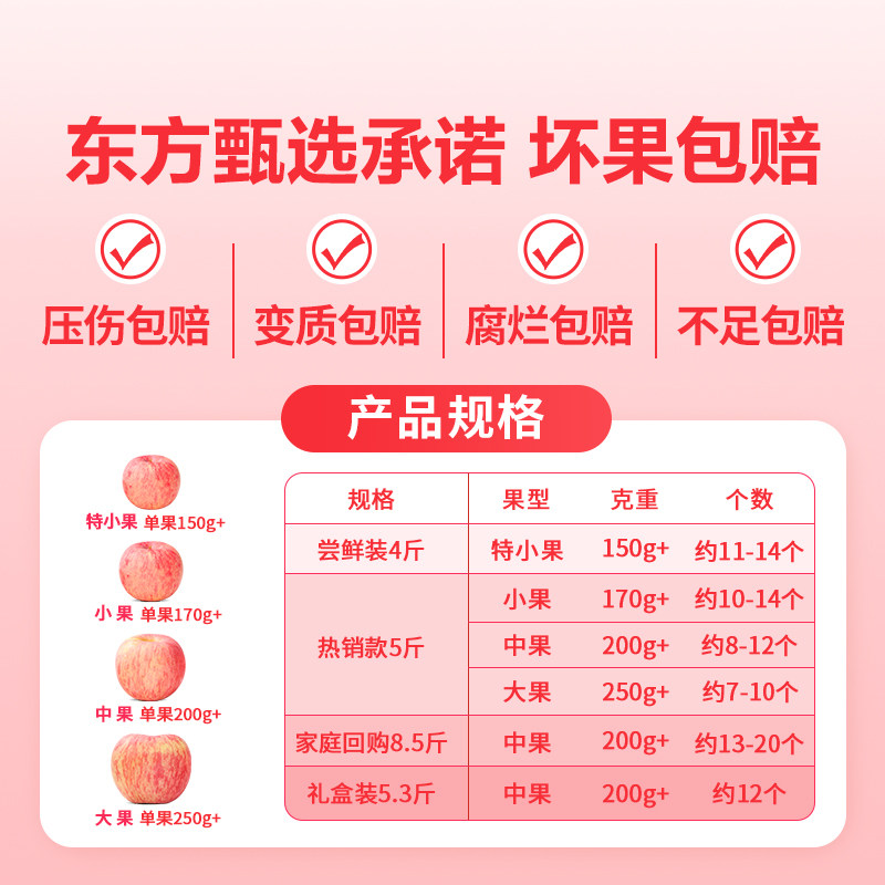 东方甄选洛川苹果水果新鲜当季整箱时令生鲜脆甜多汁过年年货