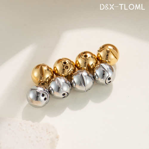 东夏饰品 316钛钢精抛侧开口磁吸扣 真空电镀18K镜面凹槽式磁力扣 - 图2