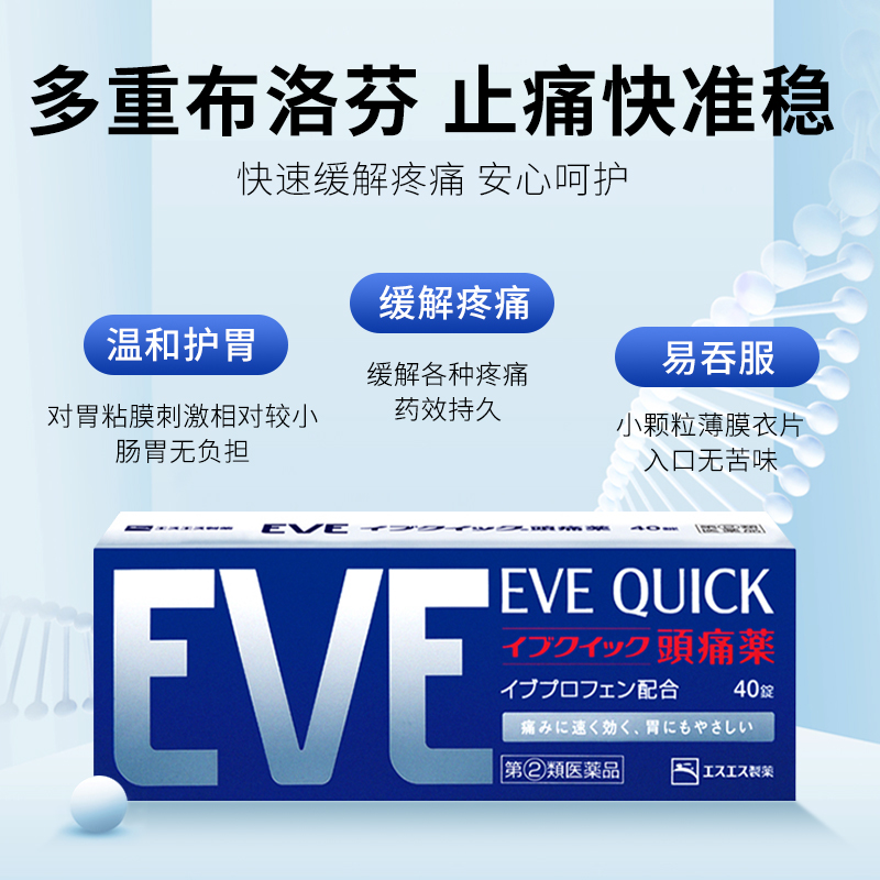 eve止疼药日本白兔制药大姨妈痛经牙痛头疼退烧速效布洛芬新版粉-图1