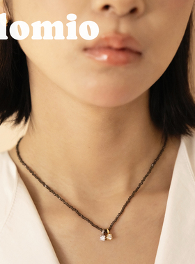 flomio 金银串珠锆石吊坠项链  日常锁骨链细链