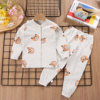 Children's pure cotton cardigan suit autumn clothes autumn trousers spring and autumn style