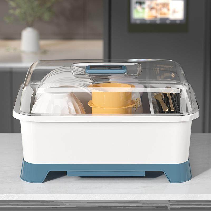 碗碟收纳架厨房放碗筷收纳盒带盖家用多功能沥水置物架餐具碗柜箱,淘宝优惠券,粉丝福利购,淘宝优惠卷