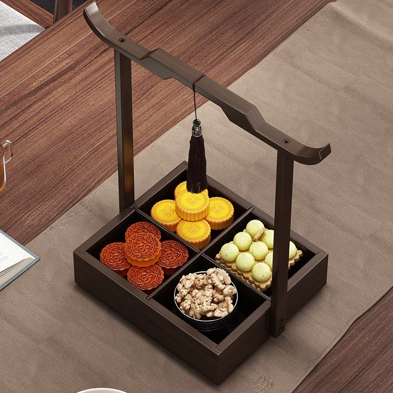 复古风果盘客厅茶几家用零食盒商用新中式围炉煮茶过年结婚分格盘,淘宝优惠券,粉丝福利购,淘宝优惠卷