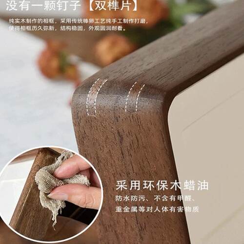 宝宝胎毛相框手工diy宝宝胎发纪念高级创意摆台方形4寸胡桃色实木 - 图1