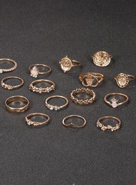 2022 Vintage Cross Heart Joint Ring retro rings finger 1 set