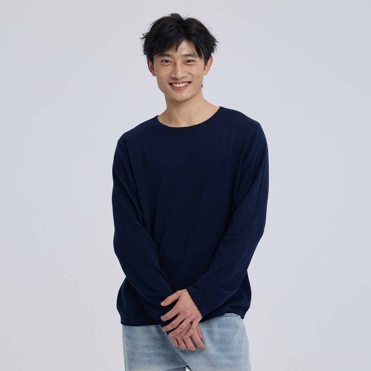 无色无味纯棉针织衫男款2025新款可机洗长袖加厚打底上衣男士毛衣,淘宝优惠券,粉丝福利购,淘宝优惠卷