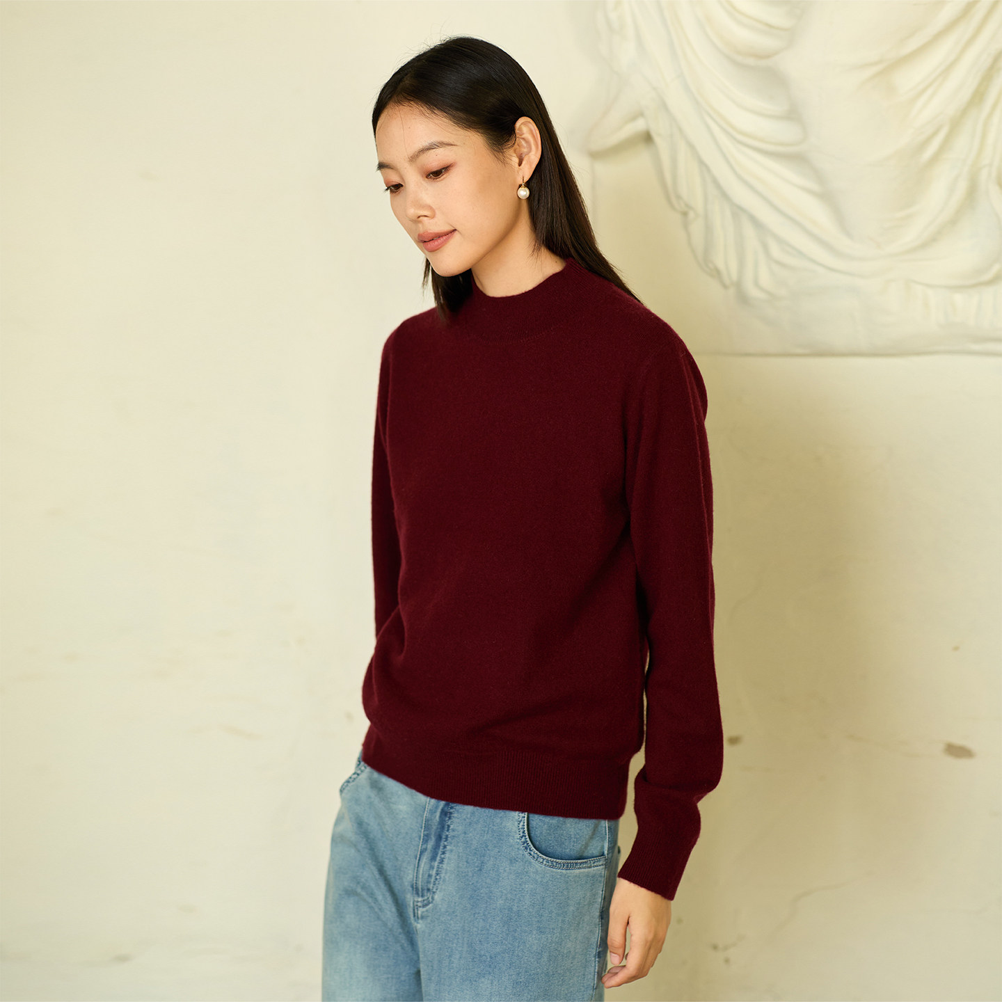 无色无味无色无味女士纯山羊绒打底衫内搭毛衣纯色羊毛衫保暖上衣,淘宝优惠券,粉丝福利购,淘宝优惠卷