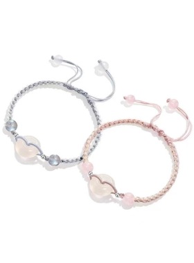 手工编织玛瑙平安扣情侣