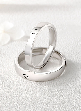 韩版一吻定情戒指男女一对