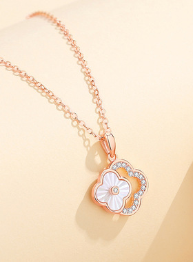 双层四叶草项链女韩版