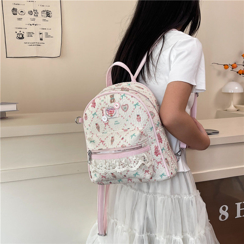 甜美少女可爱双肩包包女2025新款韩国网红款背包学院大容量旅行包,淘宝优惠券,粉丝福利购,淘宝优惠卷