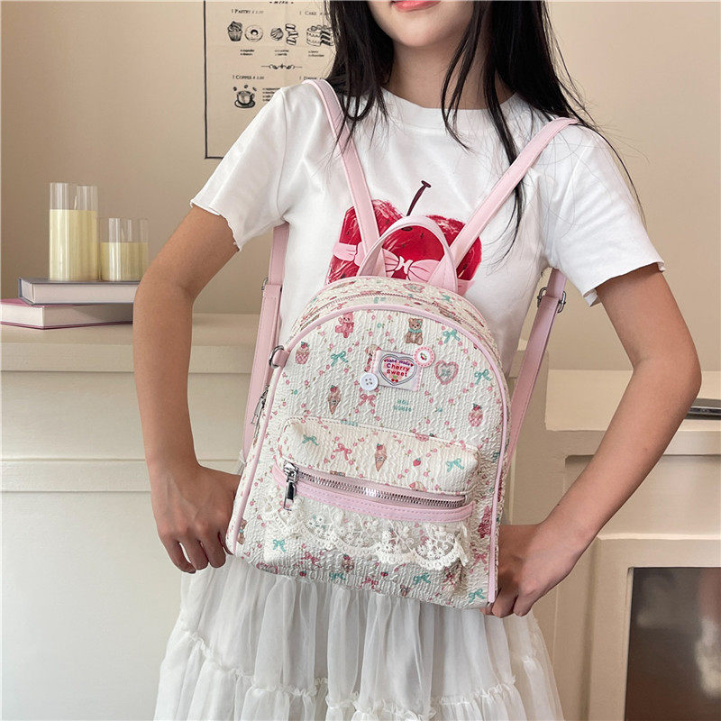 甜美少女可爱双肩包包女2025新款韩国网红款背包学院大容量旅行包,淘宝优惠券,粉丝福利购,淘宝优惠卷