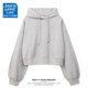 JeansWest LIFE Grey Hooded Sweatshirt Women's Spring and Autumn 2024 New Small Short Short Top Early Spring Jacket