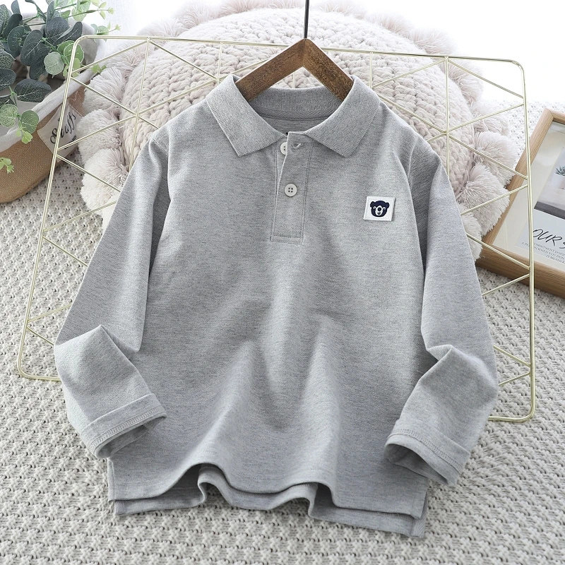 男童秋冬纯棉polo衫长袖2025新款中大童儿童洋气酷帅休闲童装卫衣