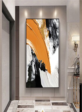 手绘油画装饰画轻奢现代玄关客厅