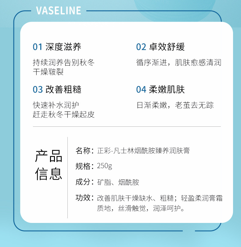 正彩烟酰胺凡士林润肤膏小蓝罐秋冬补水保湿面霜滋润身体乳液发2-图1