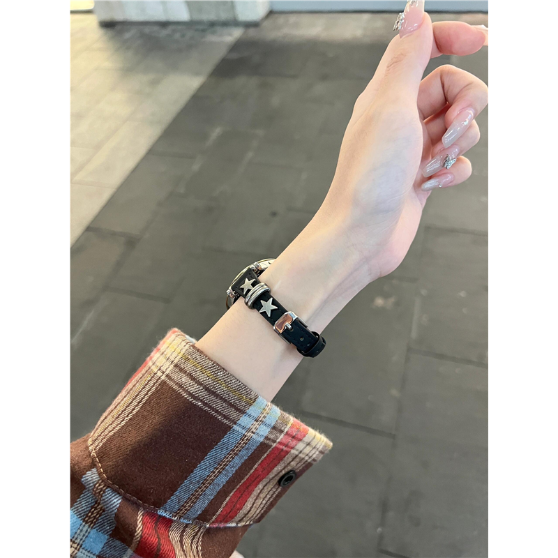 适用华为GT4/Watch4/GT5表带做旧星星细款复古皮质表带华为Watch2 - 图1