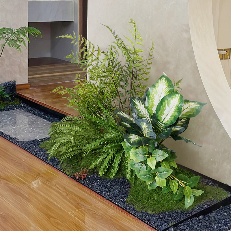 仿真绿植造景组合室内客厅高级感苔藓微景观布置角落植物落地装饰,淘宝优惠券,粉丝福利购,淘宝优惠卷