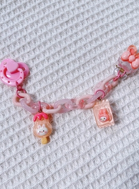 迪士尼玲娜贝儿星黛露饼饼棉花娃娃可爱奶嘴链条彩色配件玩偶安抚