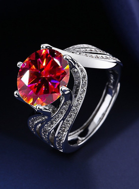 抖音热卖三生情缘豪华5克拉莫桑戒指八心八箭三世情缘莫桑女戒指