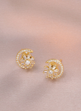 项链女 网红ins潮跨境花朵旋转耳环戒指项链锆石手链锁骨链饰品