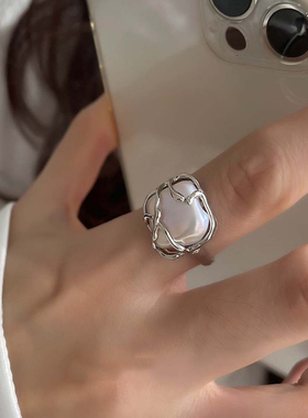 2023新款森林满月纯银戒指女ins小众设计高级感甜酷食指戒