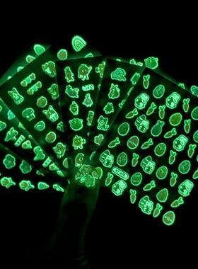 Glow-in-the-Dark Nail Stickers for Kids and Girls, Waterproo