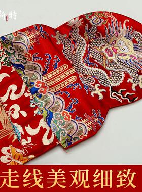 欧斯特 尼泊尔手工刺绣八吉祥竖幡对联家用装饰挂幡黄色佛堂对联