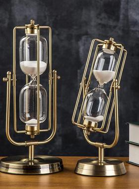 北欧金色时间沙漏金属小摆件餐桌电视柜客厅轻奢ins家居软装饰品