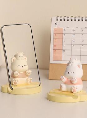 创意暴力熊摆件手机架可爱办公桌面装饰治愈解压生日礼物实用女