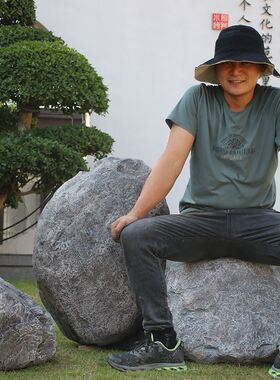 庭院玻璃钢仿真石头造景